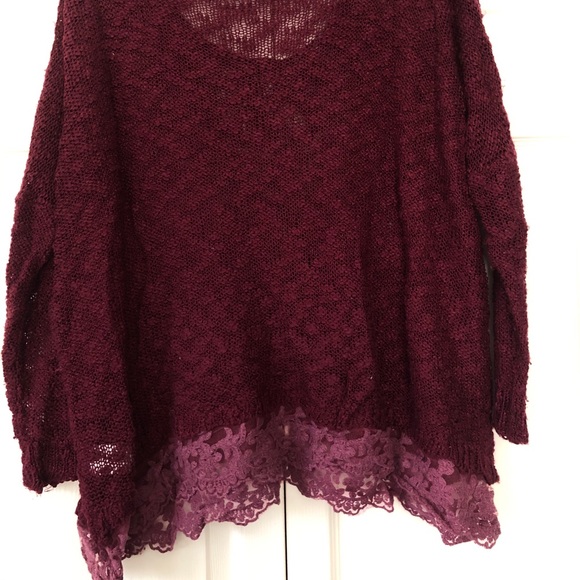 LF sweater with lace trim on bottom - Picture 3 of 5